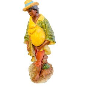 Vintage Capodimonte Italian Figurine Of Shepherd Boy Playing Bagpipes 11" Porcel
